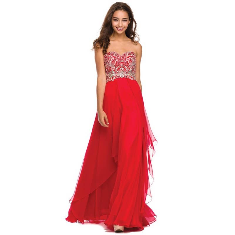 Juliet – Großhandel Abendkleid – Damen – Schulterfreies Abendkleid mit herzförmigem Ausschnitt und Perlenverzierung2