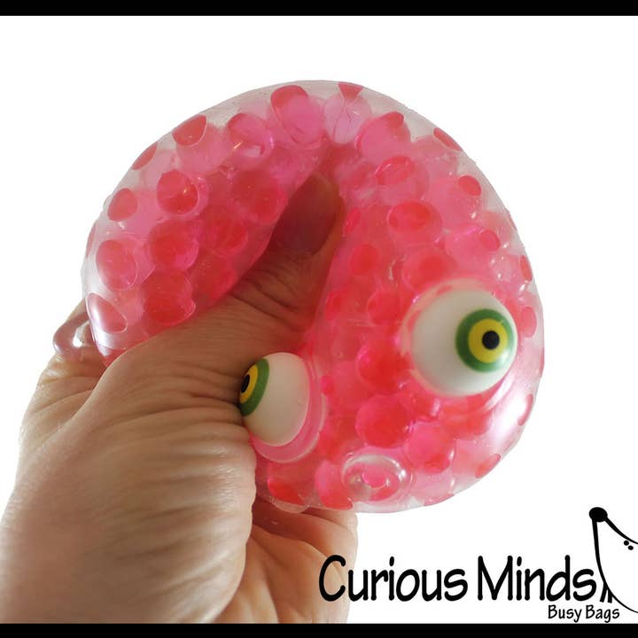 Curious Minds Toys - Vente Jouet mou – enfant et bébé - 1 pieuvre aux grands yeux remplie de gel Squeeze Stress