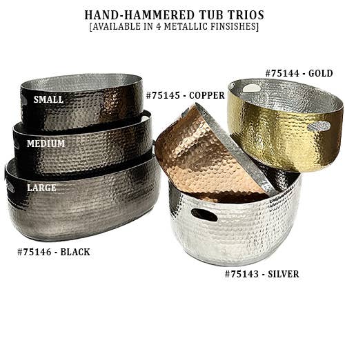 India Handicrafts Inc - Wholesale Ice Bucket - Hammered Gold Beverage Tub – Set of 37