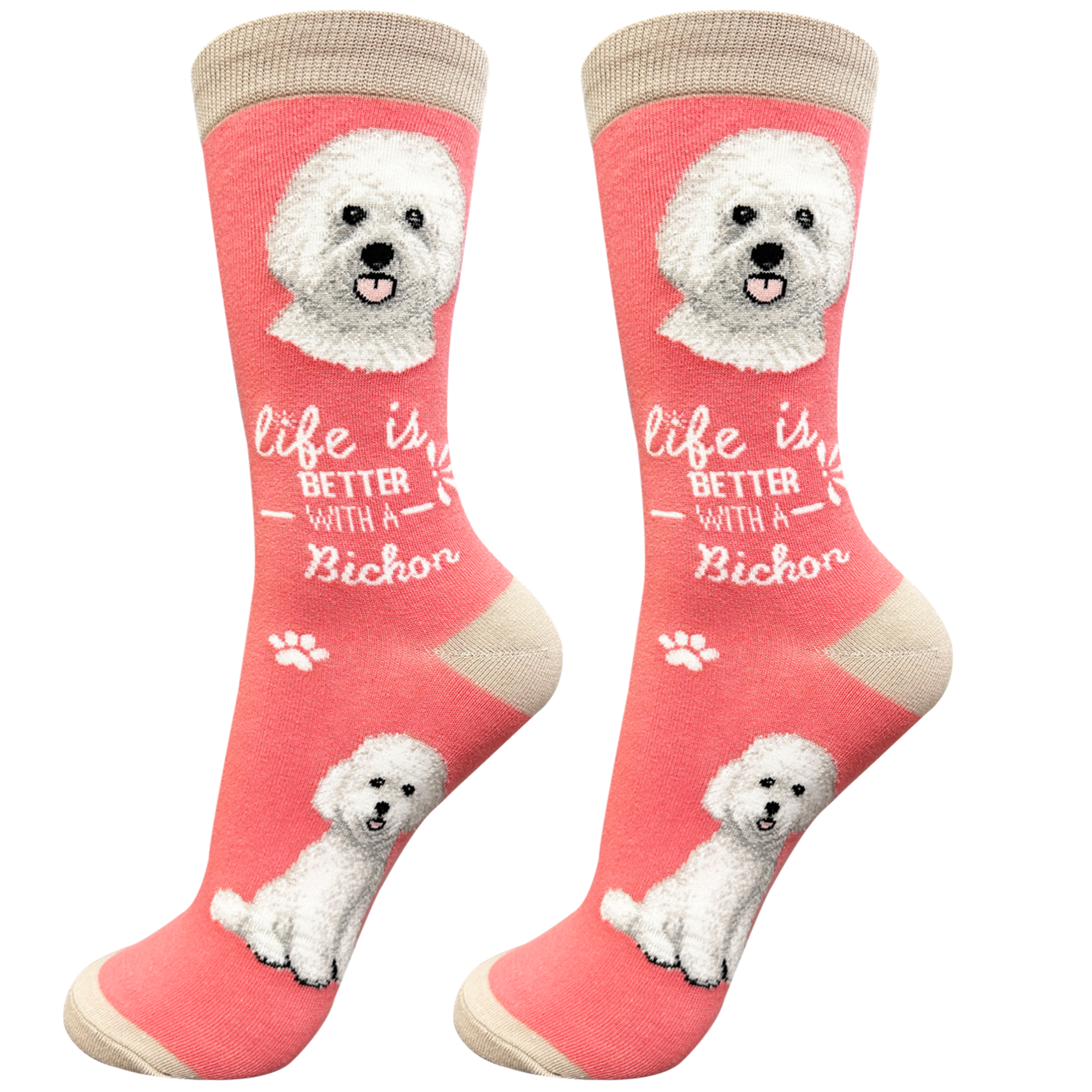 E&S Pets - Wholesale Socks - Unisex - Bichon Frise Dog Socks - Fun Novelty Crew Socks - Unisex0