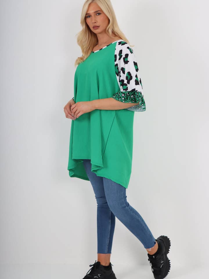 Miss Bold – wholesale Tunic – Women’s – Italian Animal Printed Sleeve Tunic Top33