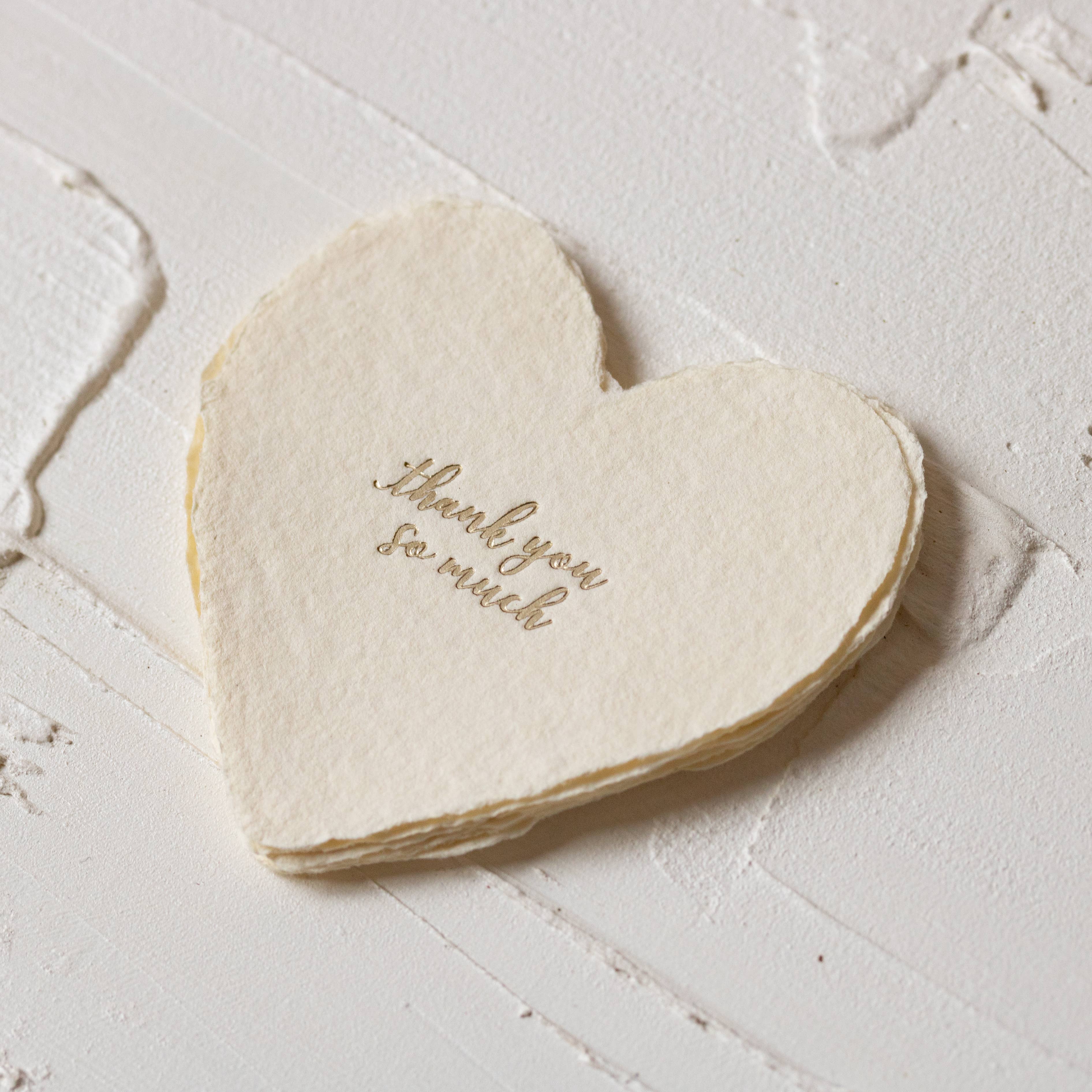Oblation Papers & Press - Vente Cartes de remerciements - Thank You Much Petite Cœur en papier fait main2