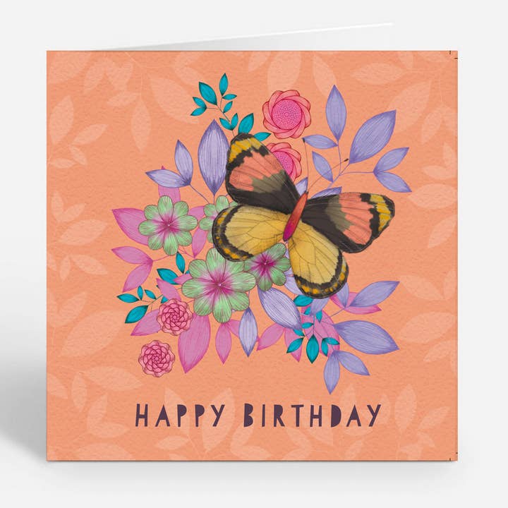 Carte de vœux Happy Birthday Papillon pour la vente par Ilana Ewing Designs