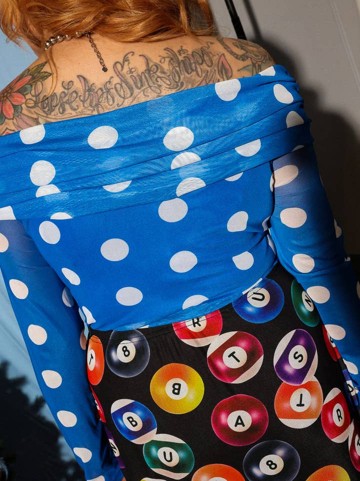 Burnt Toast - Wholesale Bodysuit - Women's - Blue Crush Polka Dot Bodysuit1