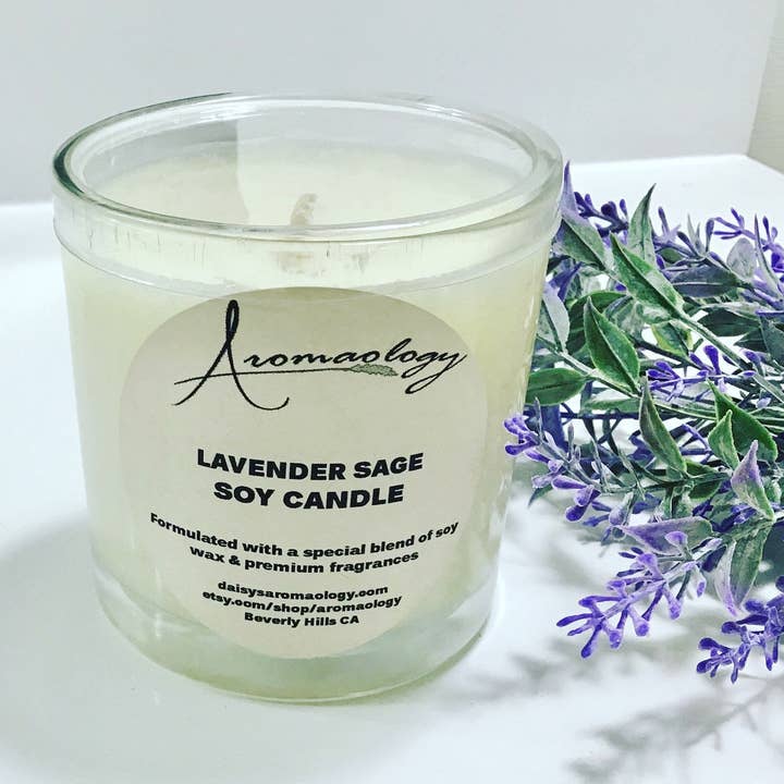 Lavanda Sage - Vela de cera de soja natural para venta al por mayor de Aromaology