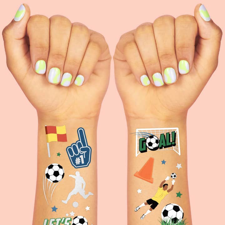 Petit Fetti - Wholesale Temporary Tattoo - Kids - Kids Sports Soccer Temporary Tattoos, Birthday Favors, Decor