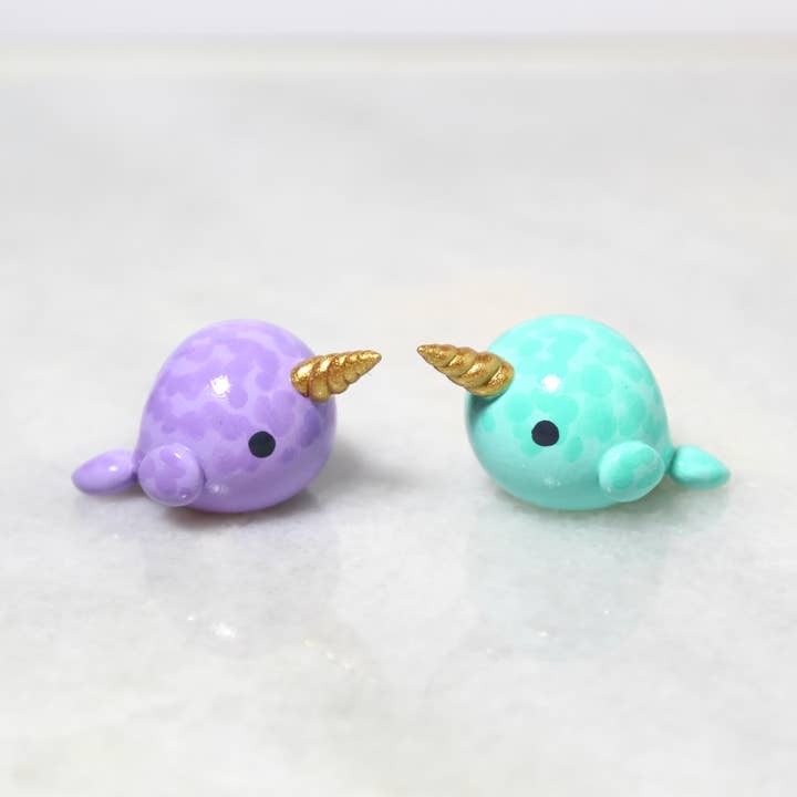 Pastel Narwhal Figurine for wholesale by Mariposa Miniatures