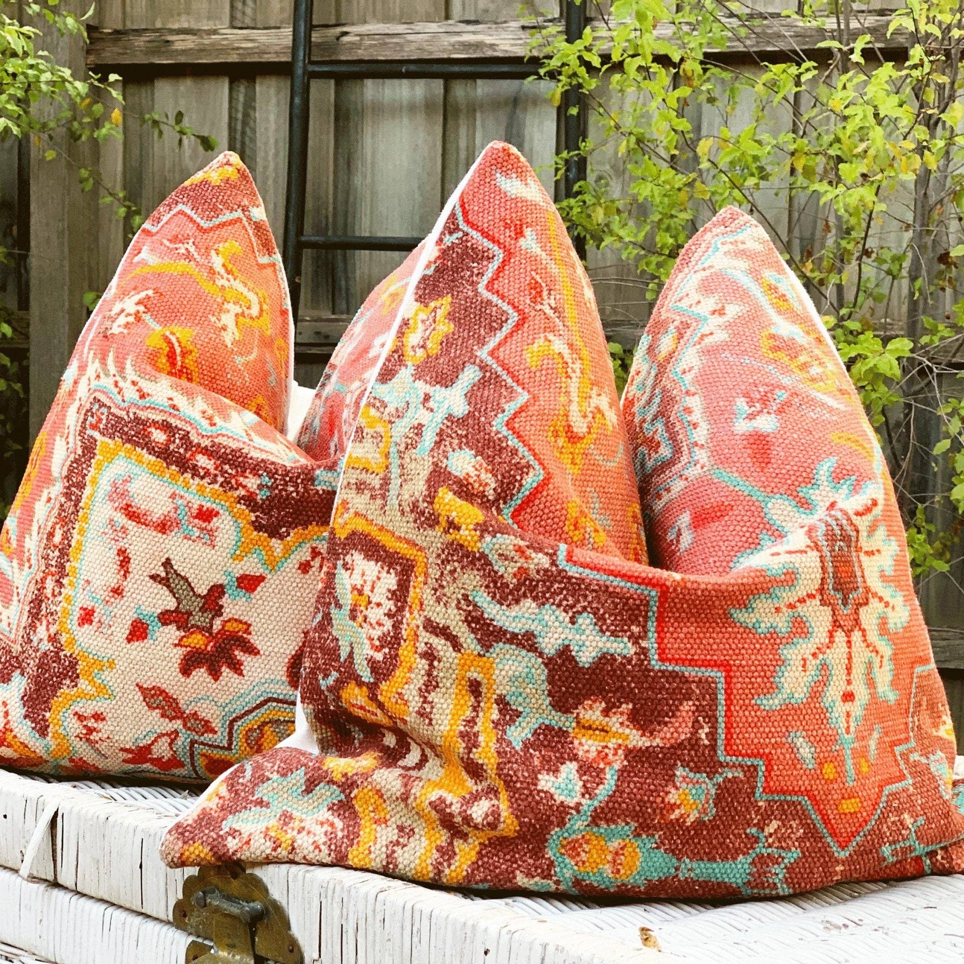 Glamthread - Vente Housse de coussin - Housse de Coussin Marocain en Lin - Kilim Géométrique1