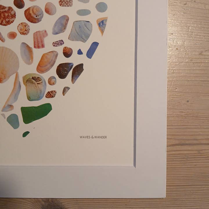 Waves & Wander - Wholesale Art Print - Shell Art Print - Coastal Colours - 10 x 10 4