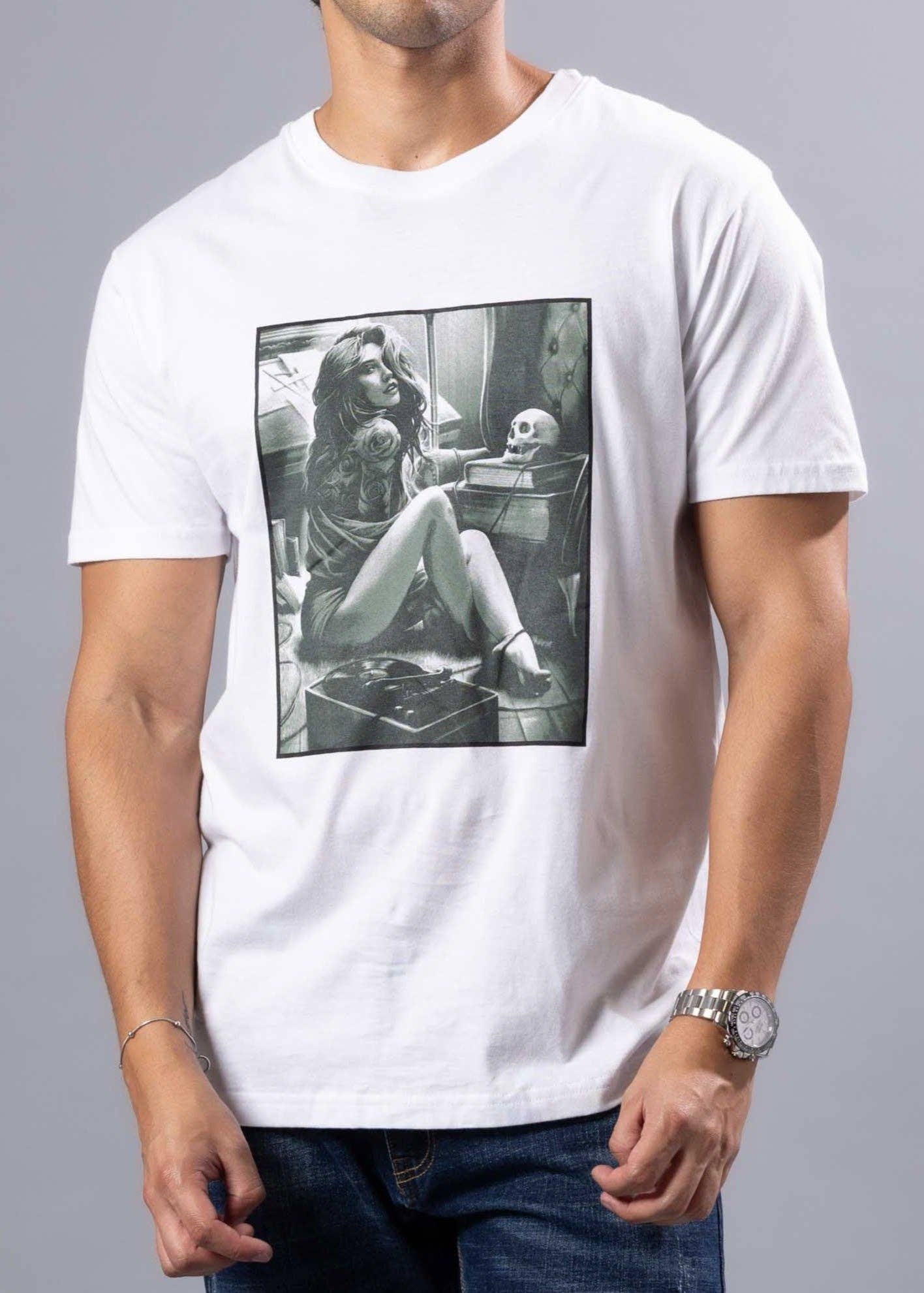 Weiss 241116 - Weißes Tattoo-Mädchen T-Shirt für den Großhandel auf Faire0