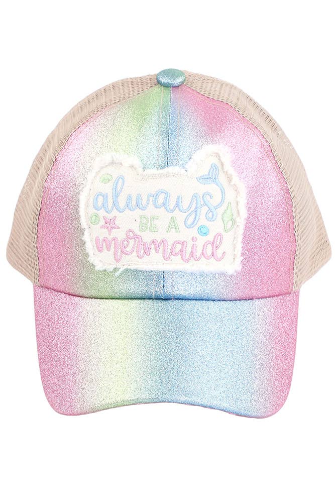 Hana - Venta al por mayor Gorras de béisbol - Niños - Gorra de poni con parche «ALWAYS BE A MERMAID» de C.C Kids4