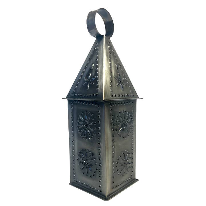 Madison Bay Co. - Historical Home Decor Reproductions - Wholesale Lantern - 12-1/2" Punched Tin Lantern- Antique Reproduction