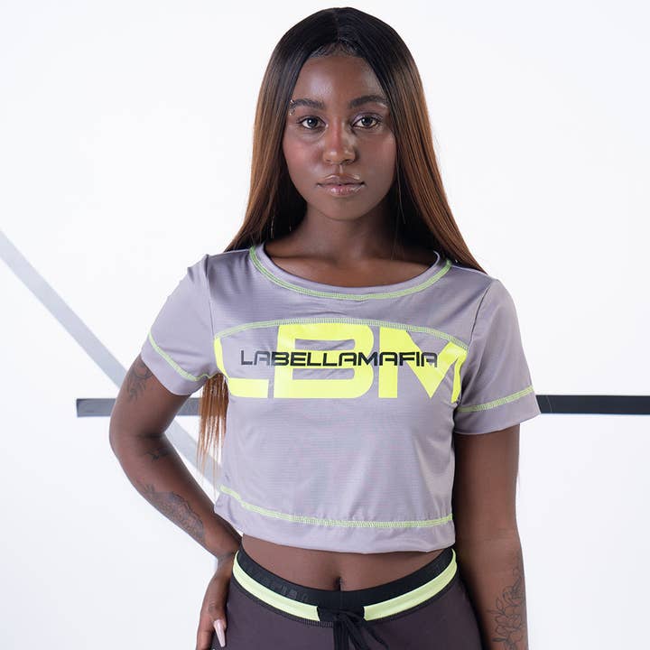 Cropped zip up grey for wholesale by Labellamafia