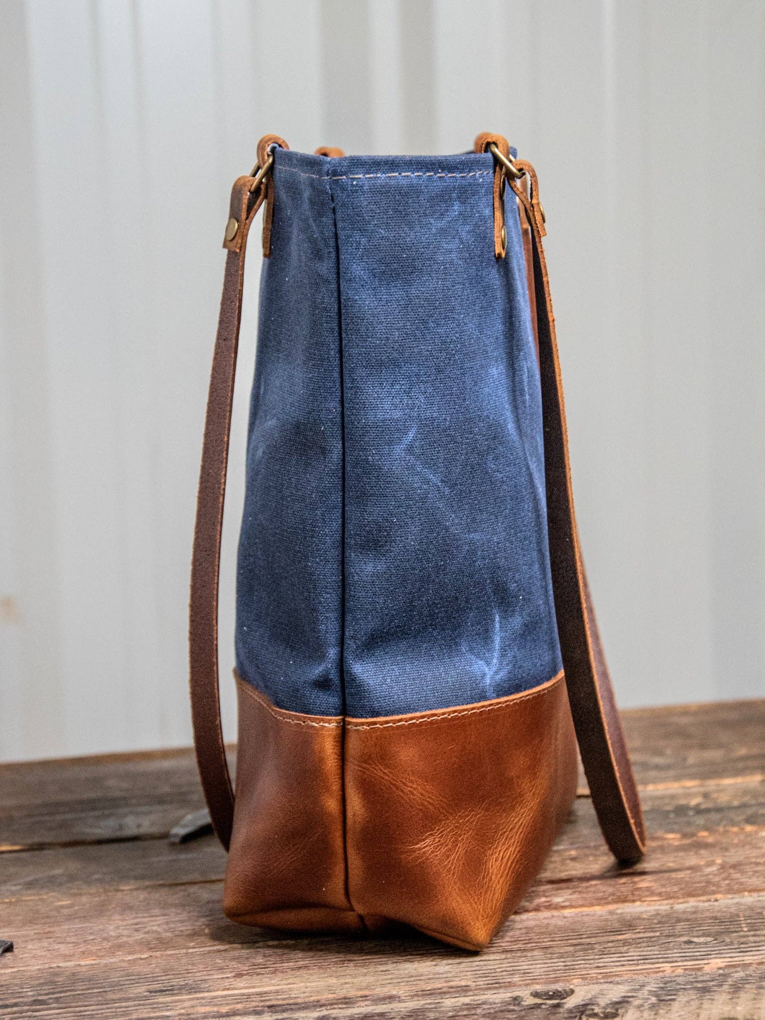 In Blue Handmade - Wholesale Tote Bag - Women's - Essential Waxed Canvas and Leather Tote with Options15