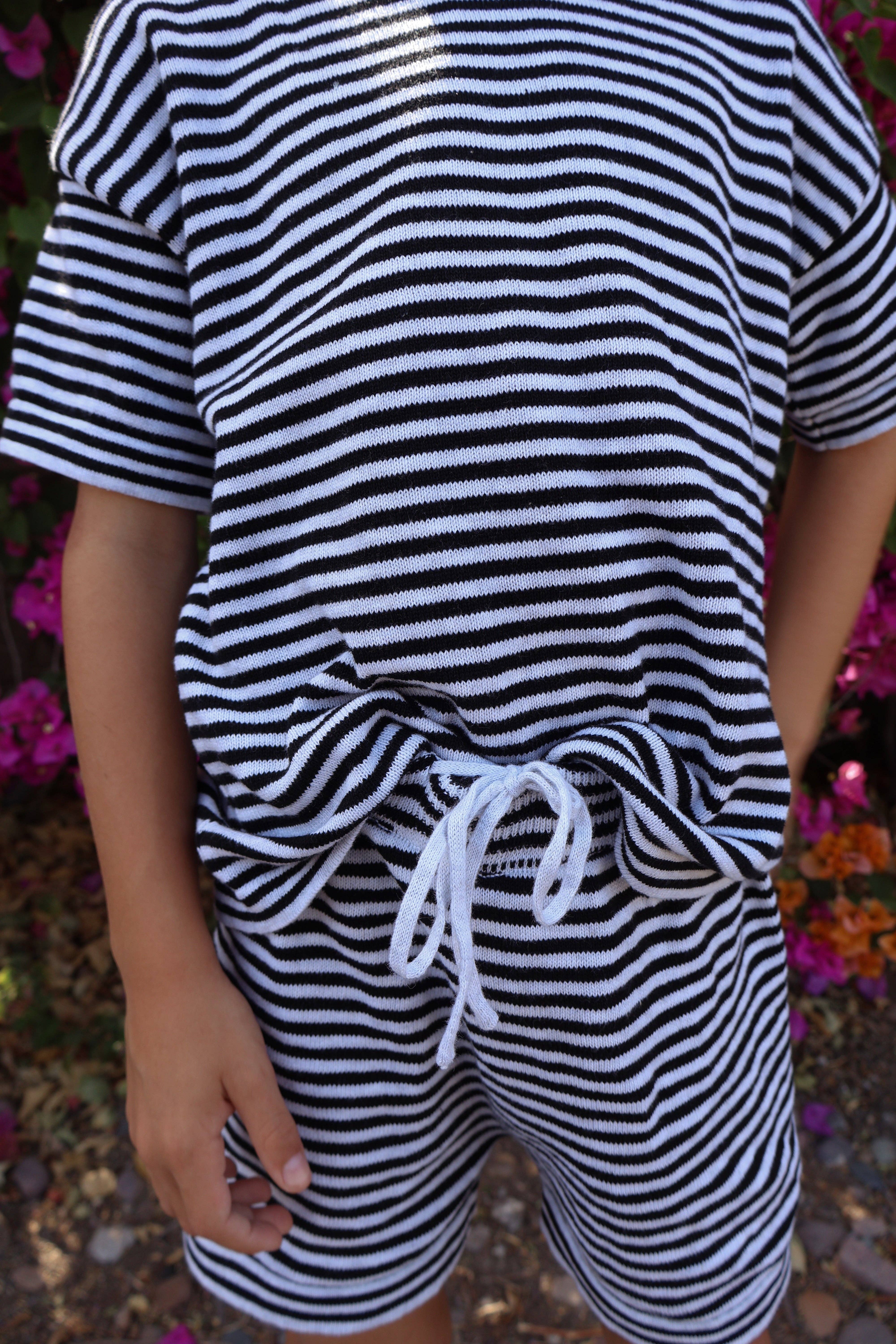 Axel & Rose – wholesale Topp- och shortsset – Barn – Vårigt randigt tvådelat set3