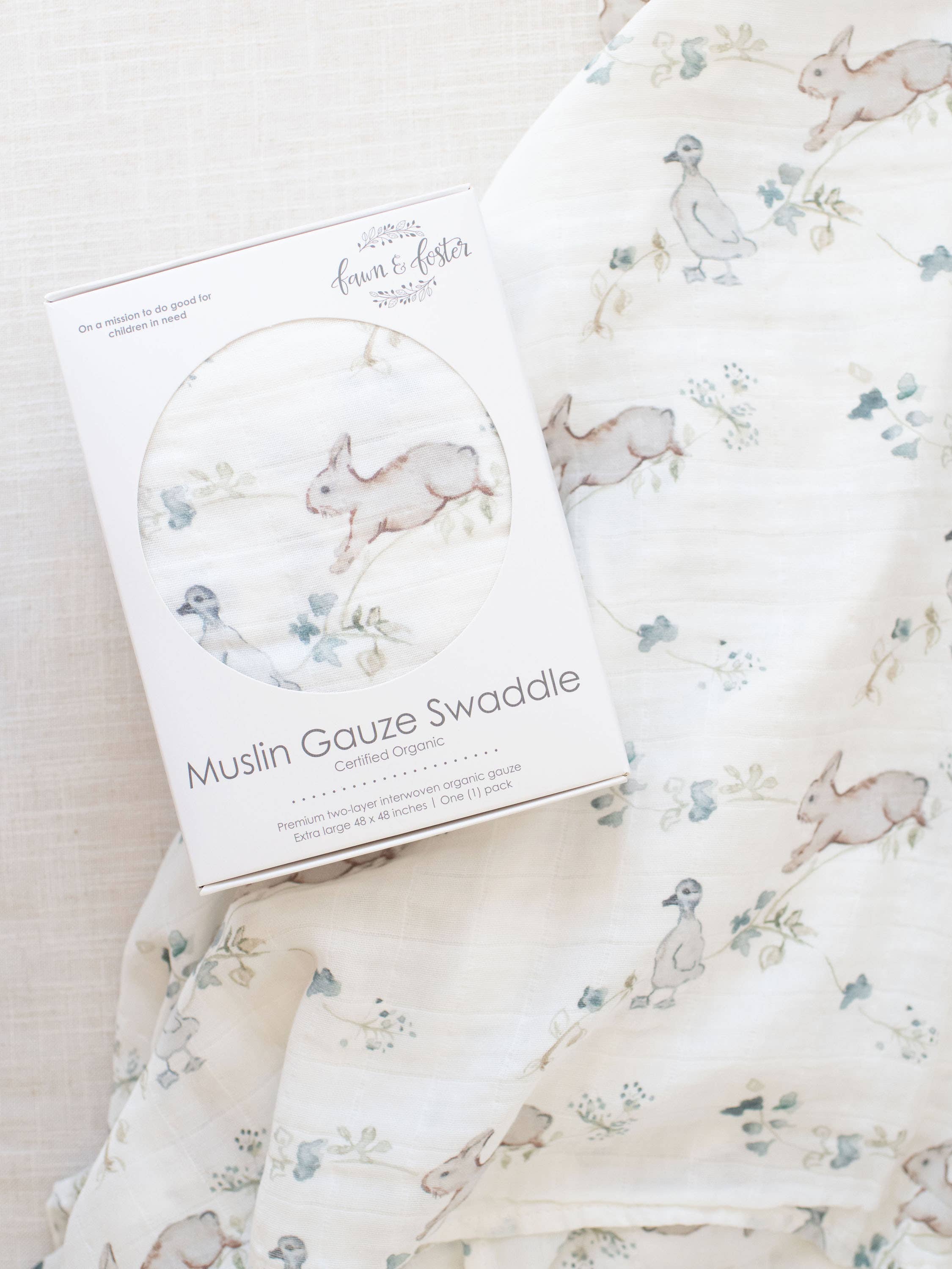 Fawn & Foster - Wholesale Swaddle - Baby - Organic Muslin Gauze Swaddle Receiving Blanket | Ivy Hollow2