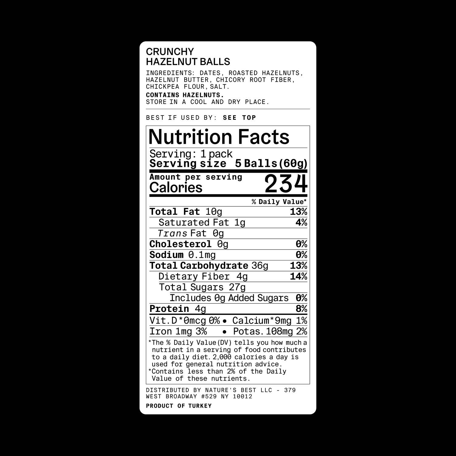 CRAVERS - Wholesale Snack Bar - CRAVERS Vegan Energy Bites–Crunchy Hazelnut, Source of Fiber3