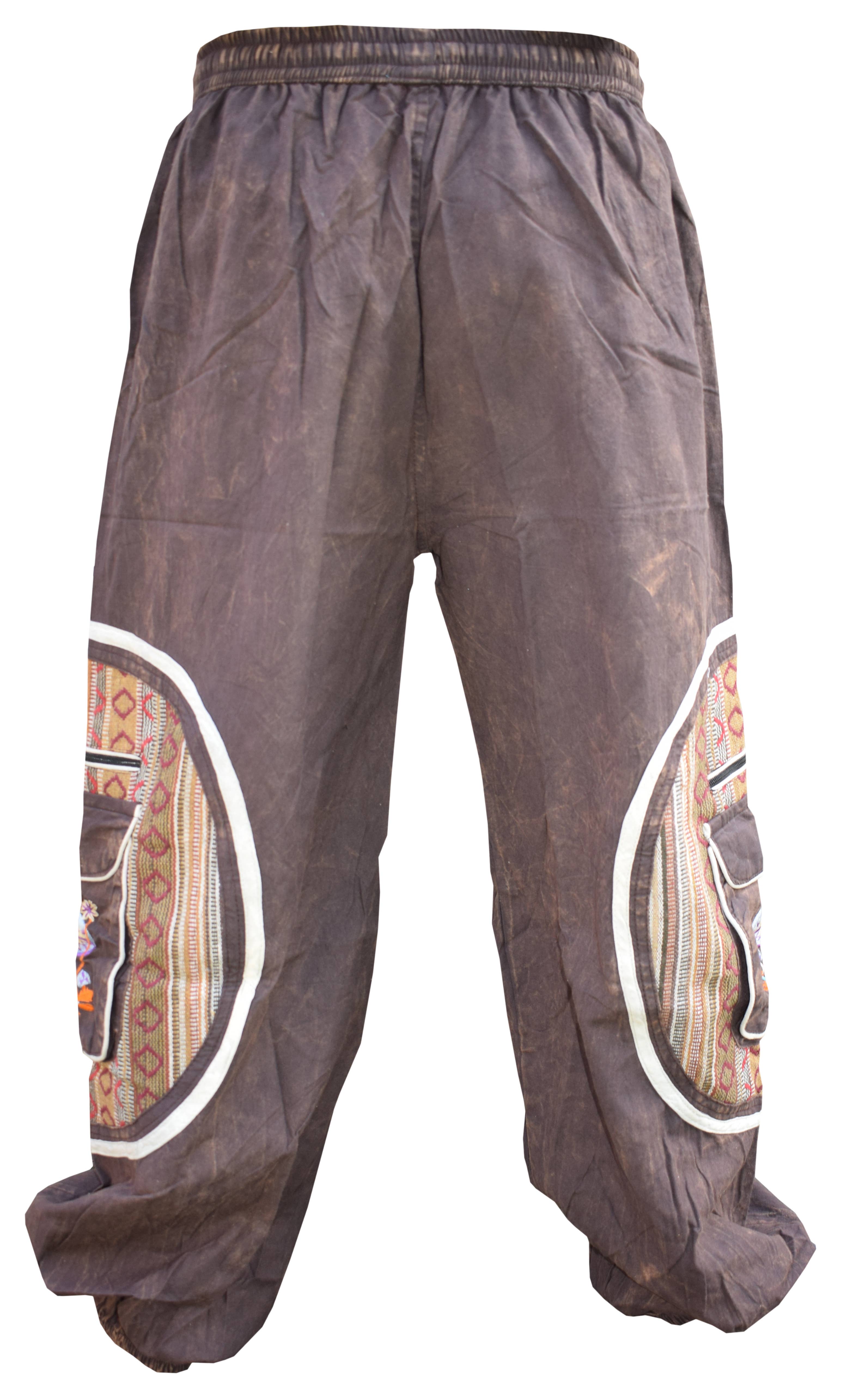 Gheri - Wholesale Pants - Unisex - Aztec Pocket Mushroom Embroidery Parachute Cargo Trousers13