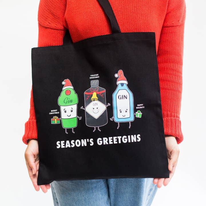 Funny Gin Christmas Tote Bag for wholesale by Of Life & Lemons