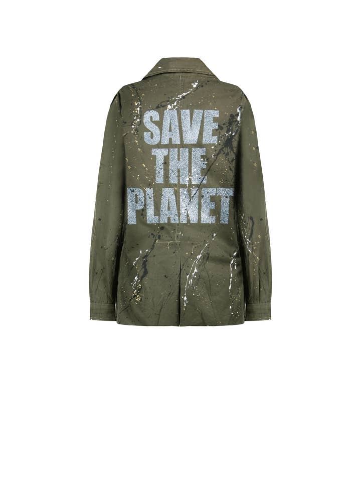 apiedinudinelparco - Wholesale Jacket - Women's - UP-CYCLED MILITARY JACKET GLITTER PATCH STREET ART LUX STYLE18