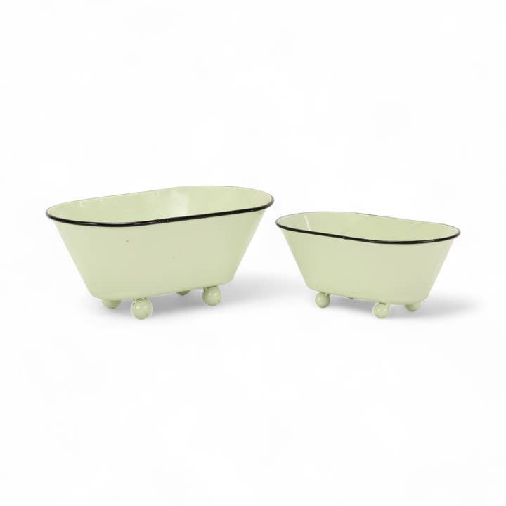 Metal Tub Decor - Ball Feet - Light Green for wholesale by Cheungs Home Decor