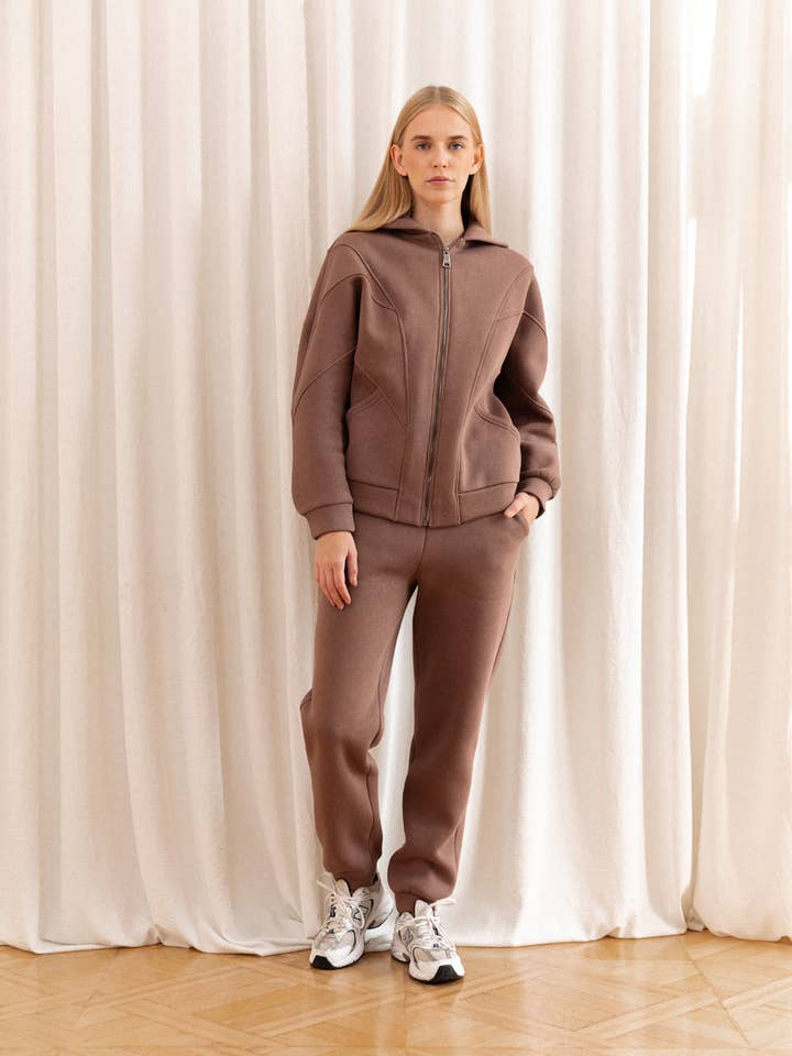 Azuri - Venta al por mayor Sudadera con capucha - Mujer - Sudadera de forro polar en color moca
