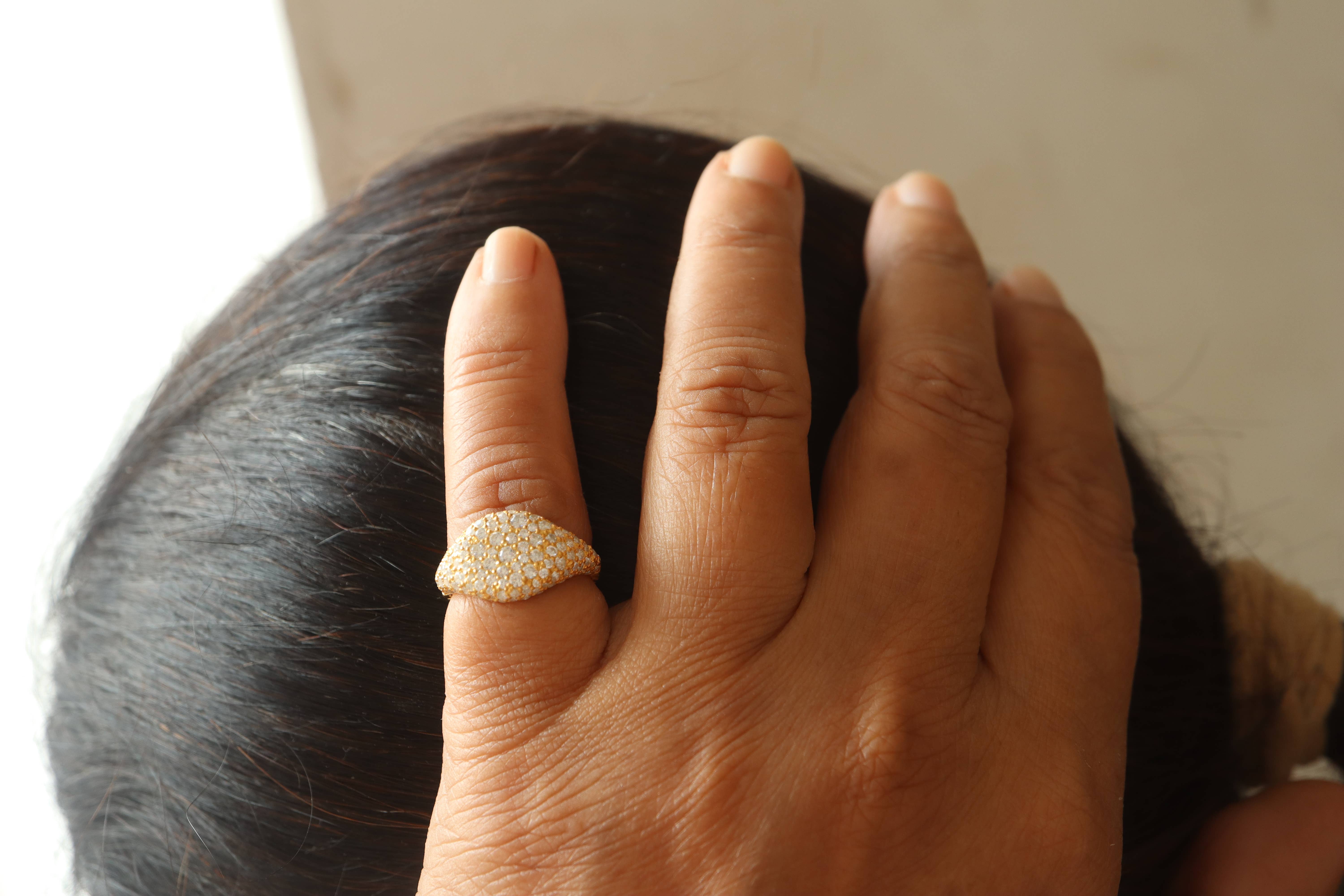 GEMPARA - Wholesale Multi-Stone Ring - 18K Gold Vermeil 925 Silver Pinky Pavé Moissanite Ring 7