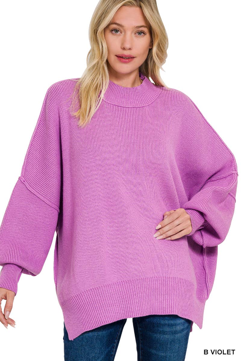 42POPS – wholesale Pullovertröja - Dam – ...._ SI-25416 SIDOSPRÄCKAD ÖVERSTOR TRÖJA5