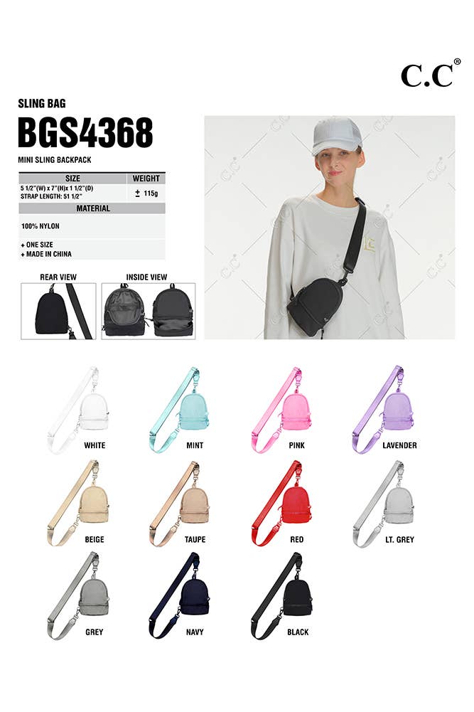 Hana - Wholesale Crossbody Bag - Women's - C.C Mini Solid Sling Backpack7