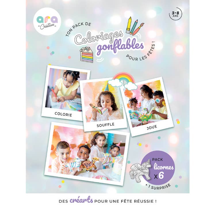 ARA-CREATIVE - Wholesale Inflatable Toy - Kids & Baby - Color-In Inflatable Pack – 8 Giant Unicorns