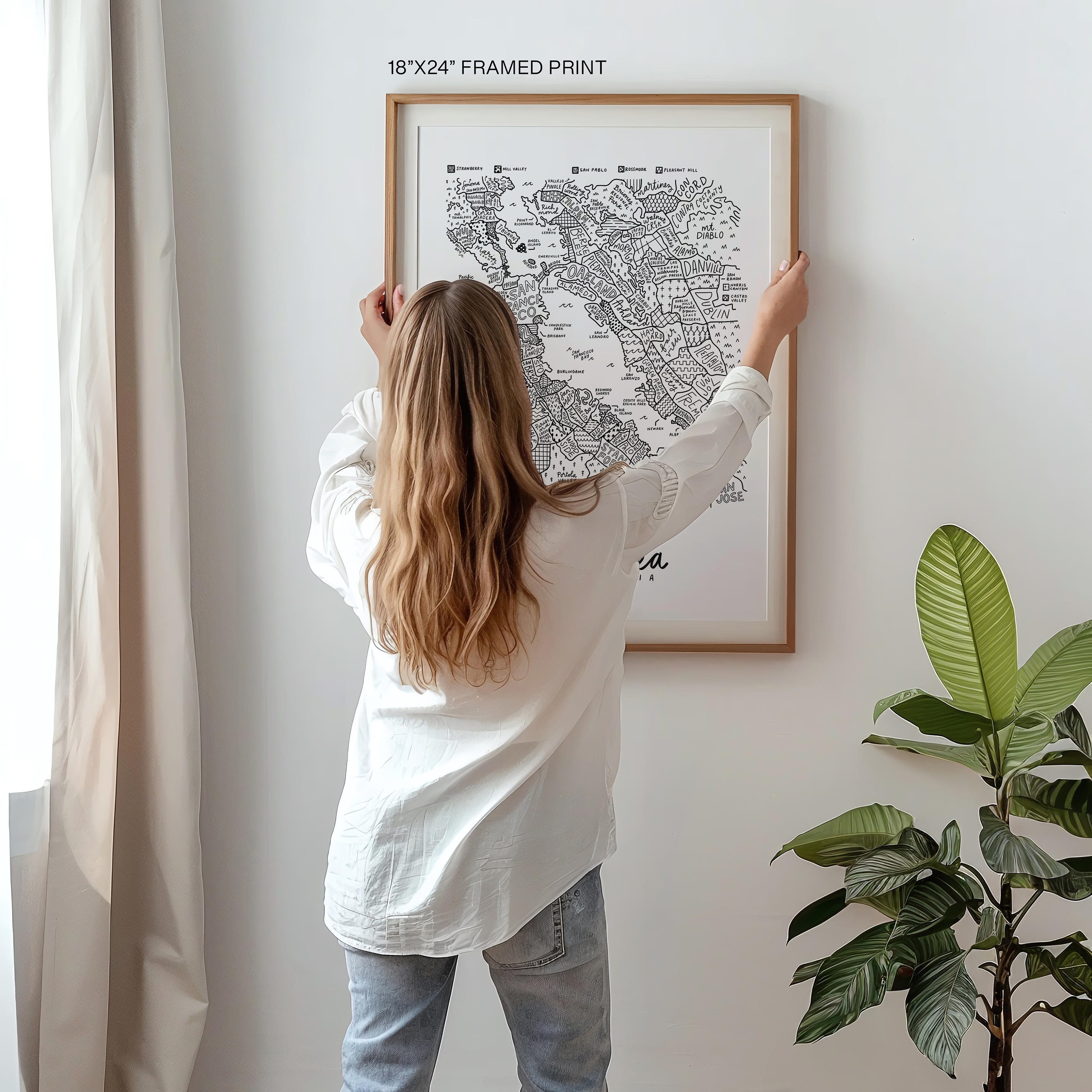 By Aleisha - Wholesale Art Print - Bay Area (San Francisco) Map Print5