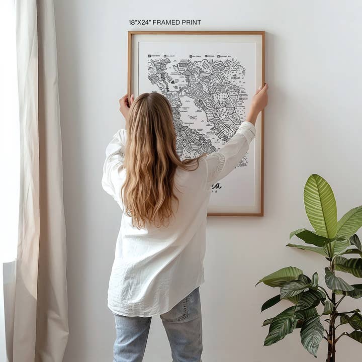 By Aleisha - Wholesale Art Print - Bay Area (San Francisco) Map Print5
