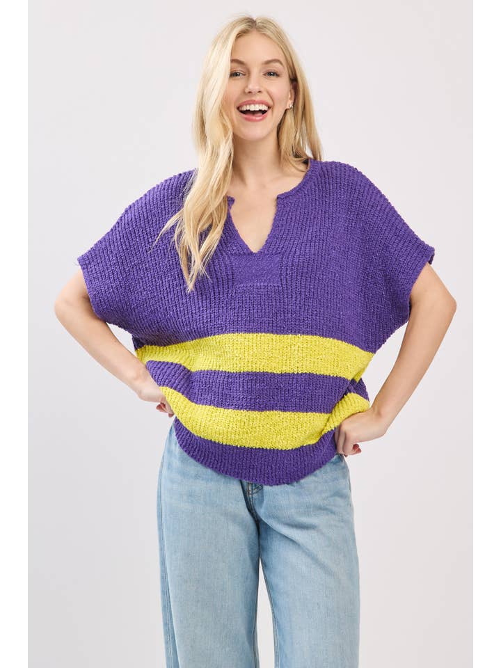 Sewn and Seen - Wholesale Knit Sweater - Women's - Stripe Knit Sleeveless Sweater28