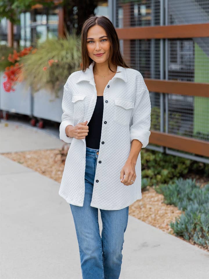 Tickled Teal - Wholesale Shirt Jacket/Shacket - Women's - Quilted Shacket7