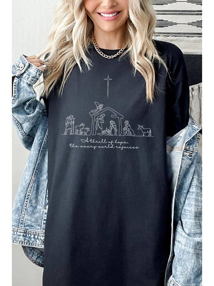 COLORBEAR - Wholesale T-Shirt (Graphic) - Unisex - A Thrill of Hope Nativity Graphic Heavyweight Tee