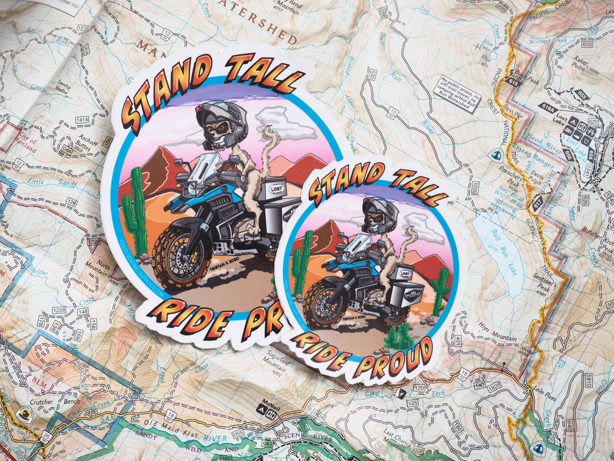 Sentinel Supply - Wholesale Sticker - Meerkat Moto Desert Art Stickers for ADV Motorcycles8