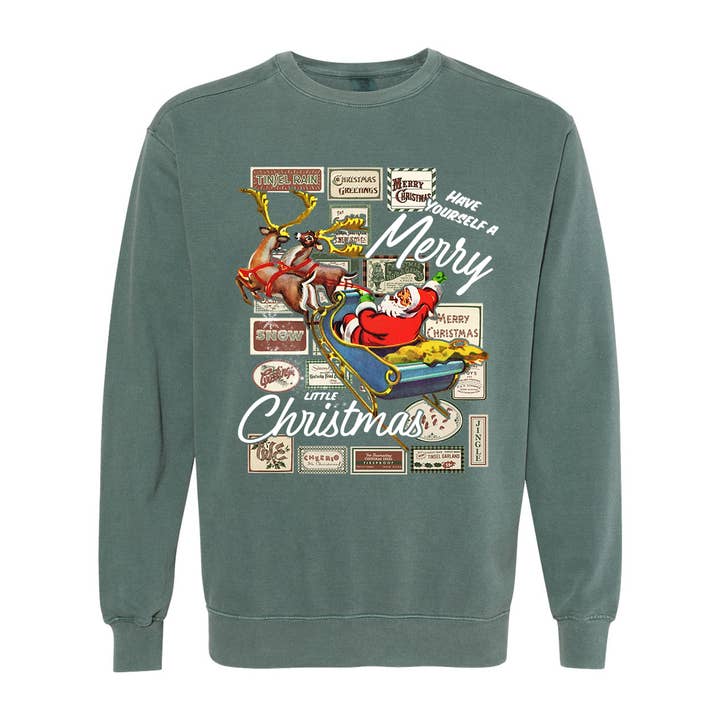 Pull de Noël vintage rétro Merry Little Christmas pour la vente par Taylor Grace