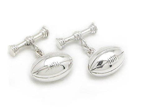 Silver Insanity - Vendita all'ingrosso Gemelli - Gemelli a catena e barra in argento Sterling con rubino o pallone da calcio