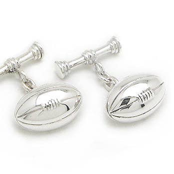 Silver Insanity - Vendita all'ingrosso Gemelli - Gemelli a catena e barra in argento Sterling con rubino o pallone da calcio0