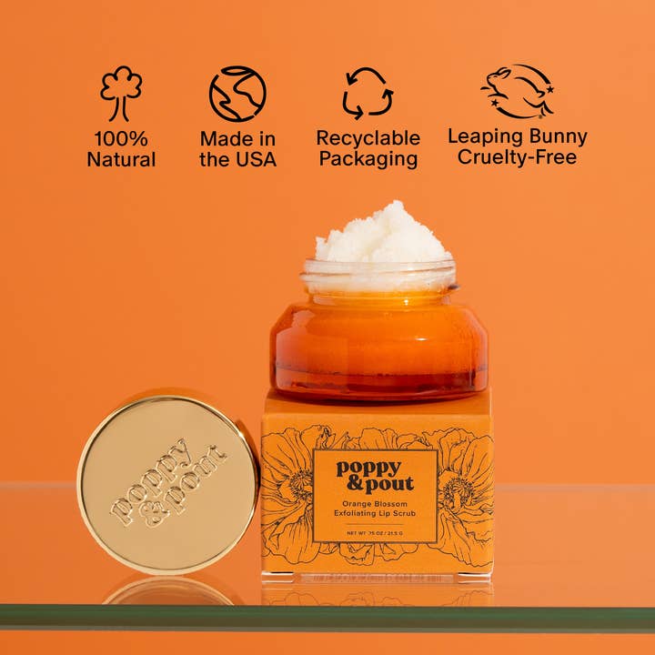Poppy & Pout - Wholesale Lip Scrub/Polish - Lip Scrub, Orange Blossom3