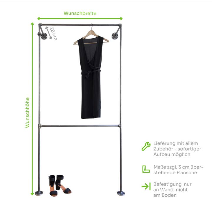 Open Wardrobe System · Doppio (Light) for wholesale by various - Design aus Stahlrohr