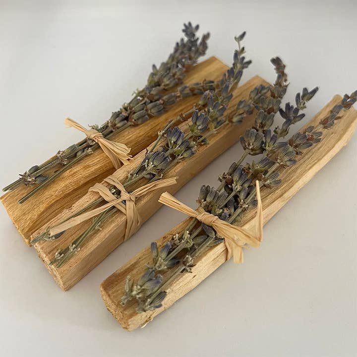 VIE - Wholesale Smudge Stick - Mini Smudge Cluster, Palo Santo with Lavender 4"