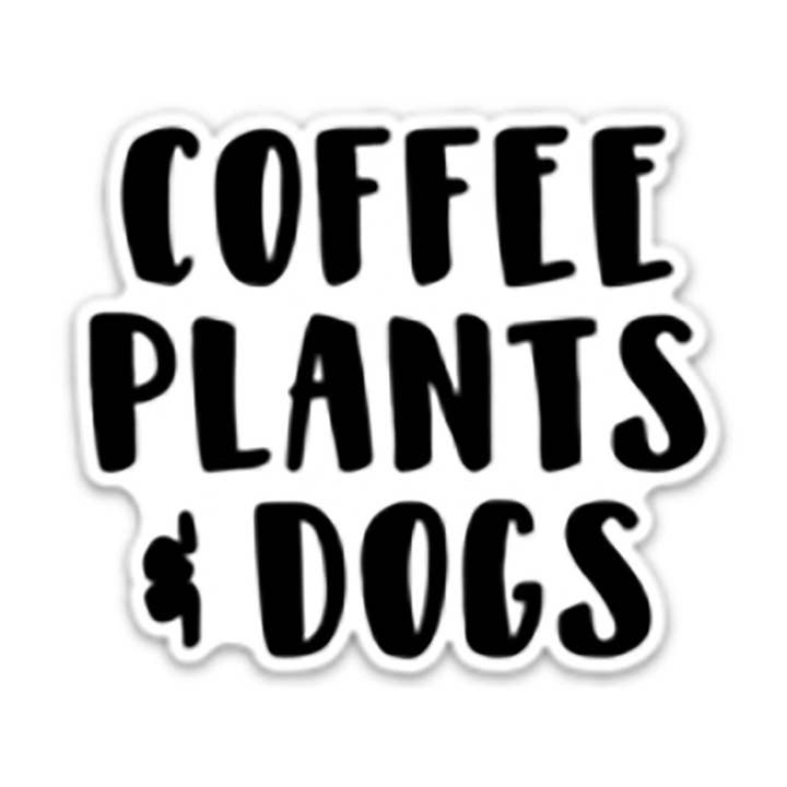 Sticker voor koffie, planten en honden voor wholesale door Winthrop Clothing Co.