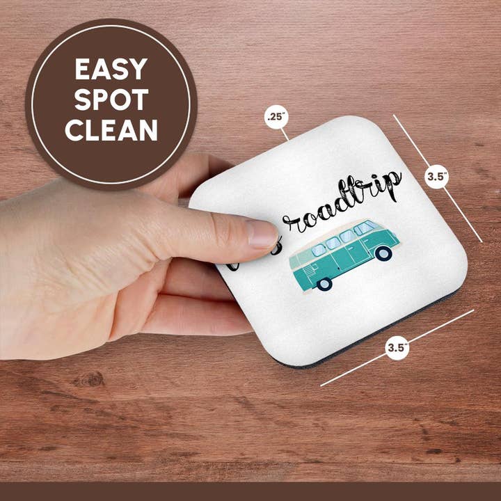 3dRose - Wholesale Coasters - 3dRose, Image of Lets Roadtrip Quote, Coaster13