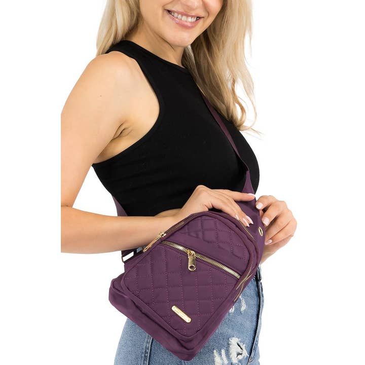 Surtido Bolso de hombro de poliéster acolchado con diamantes de venta al por mayor en Faire1