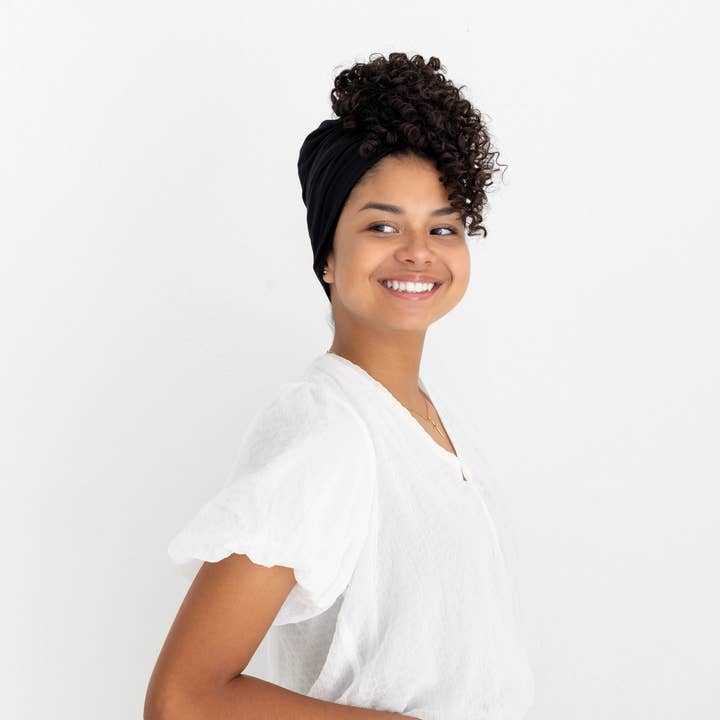 The Curly Pineapples - Wholesale Fashion Headband - Women's - Black Solid Pineapple1