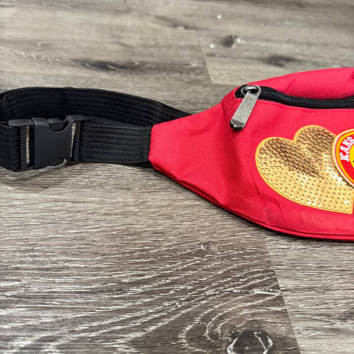 Patchwrx Customs Hat Bar - Wholesale Belt Bag - Women's - Kansas City Chiefs Hearts Canvas Fanny Pack Bag5