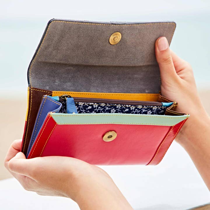 The Paper High Gift Company Limited - Venta al por mayor Cartera - Mujer - Bolso de mano de piel reciclada multicolor, hecho a mano
