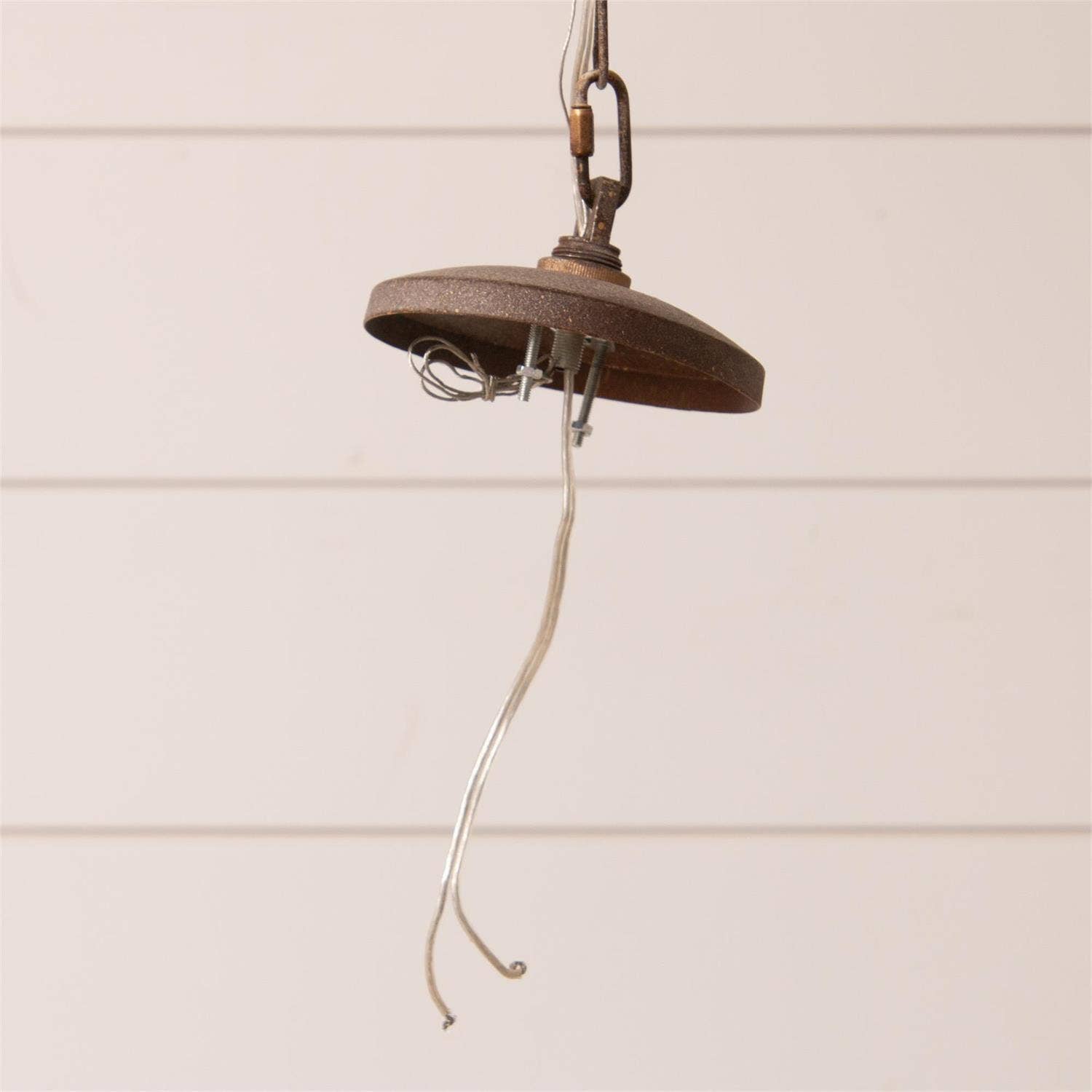 Audrey's Home & Gift - Vente Lustre/Suspension - Lustre en forme de roue de wagon à 6 lumières, blanc vieilli (PC)5