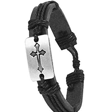 Mandala Crafts Sideways Cross Bracelet for Men and Women - Cross Leather Bracelet for Men Confirmation Gifts for Teenage Boys for wholesale by Mandala Crafts